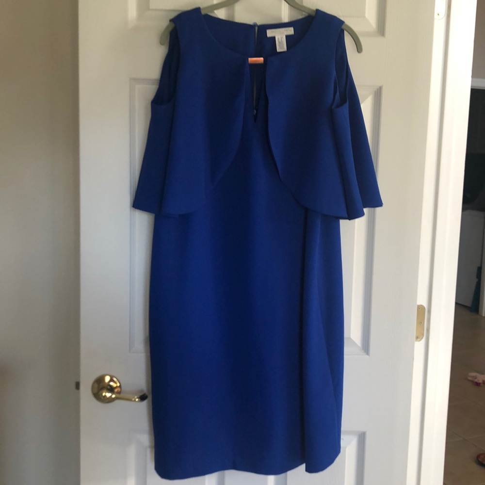 London Times Cape Sleeve Dress